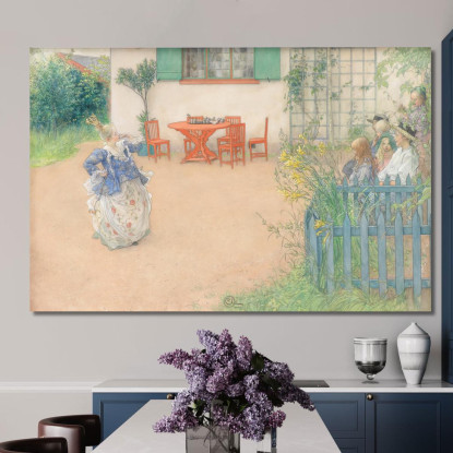 Lisbeth Come La Principessa Malvagia Nella Fiaba Fågel Blå Di P.D.A. Atterbom Carl Larsson clr32 quadro stampato su tela