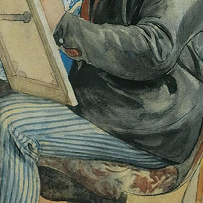Riflesso Nello Specchio Con Brita Carl Larsson clr36 quadro stampato su tela