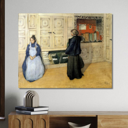 Madre E Figlia Carl Larsson clr37 quadro stampato su tela