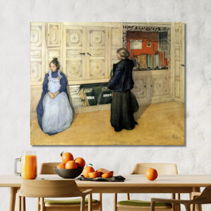 Madre E Figlia Carl Larsson clr37 quadro stampato su tela
