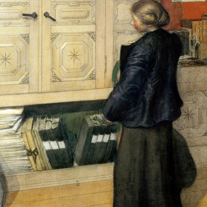 Madre E Figlia Carl Larsson clr37 quadro stampato su tela