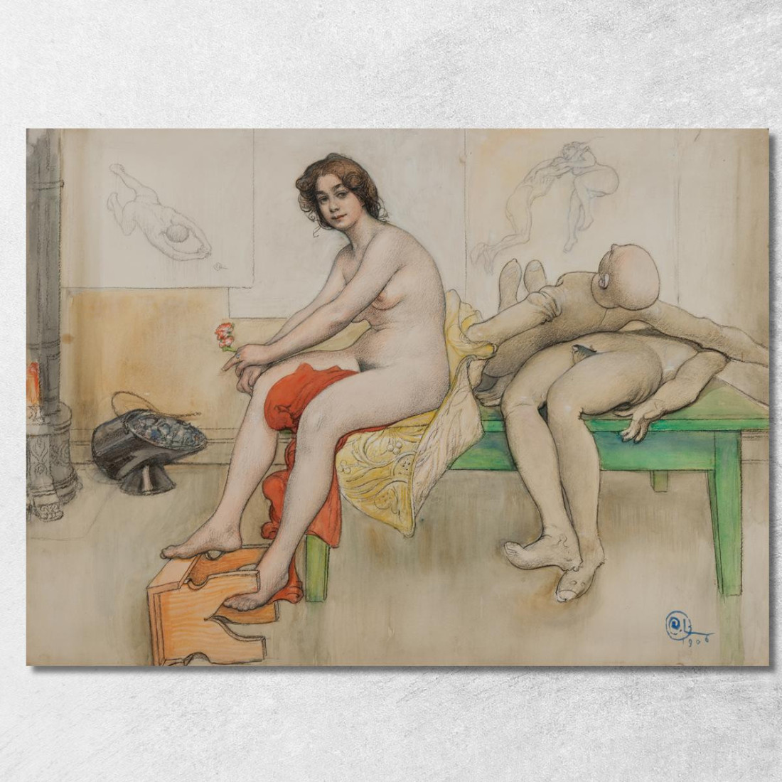 La Modella E I Manichini Carl Larsson clr54 quadro stampato su tela