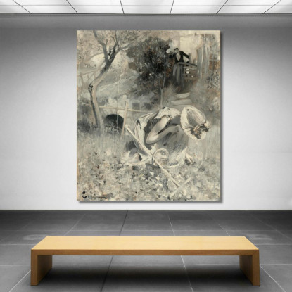 Trädgårdsidyll – Idillio Del Giardino Carl Larsson clr56 quadro stampato su tela