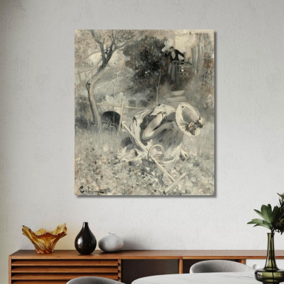 Trädgårdsidyll – Idillio Del Giardino Carl Larsson clr56 quadro stampato su tela