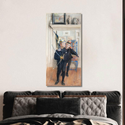 Ulf E Pontus Carl Larsson clr57 quadro stampato su tela