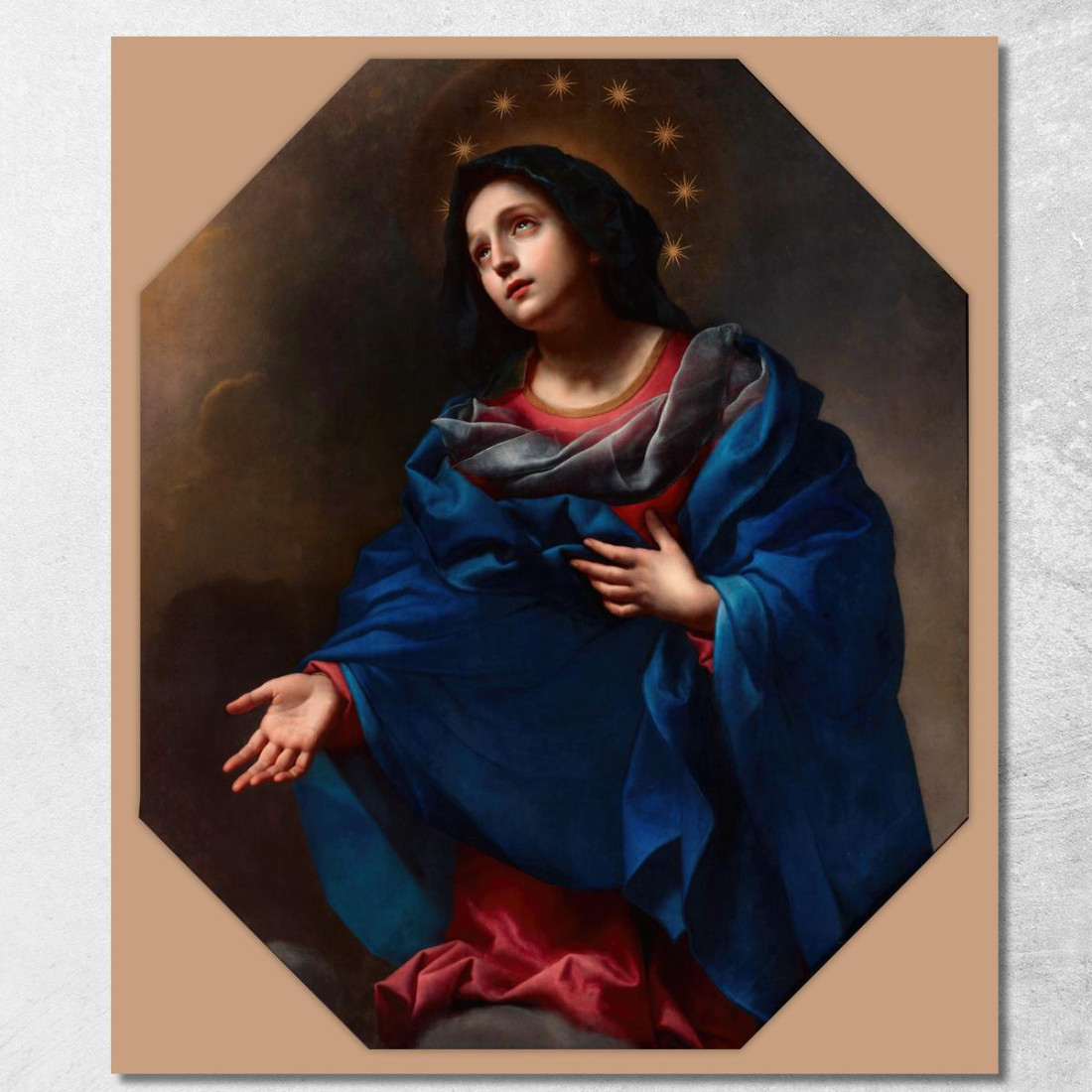 Madonna In Gloria Carlo Dolci cdl4 quadro stampato su tela