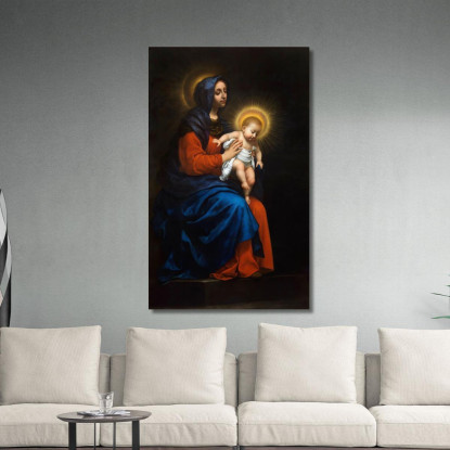 Madonna Col Bambino Carlo Dolci cdl5 quadro stampato su tela