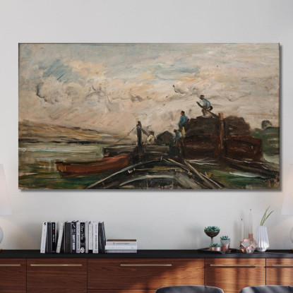 Chiatte Su Un Fiume Charles François Daubigny cfd7 quadro stampato su tela
