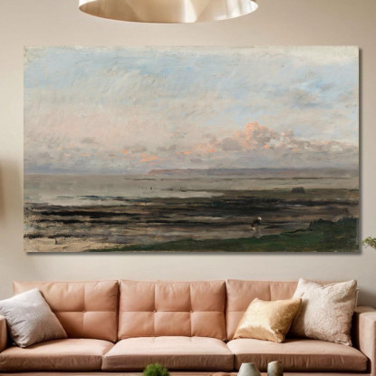 Spiaggia Con La Bassa Marea Charles François Daubigny cfd8 quadro stampato su tela