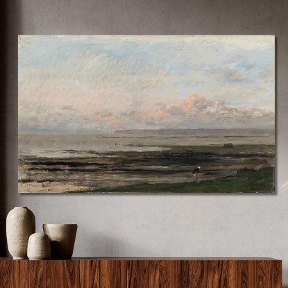 Spiaggia Con La Bassa Marea Charles François Daubigny cfd8 quadro stampato su tela