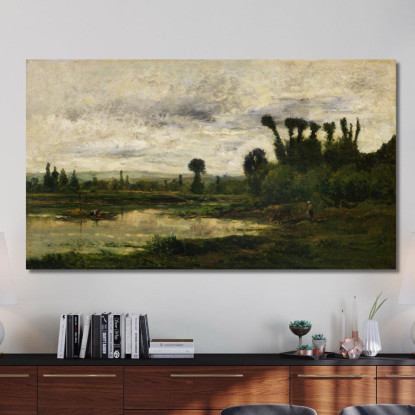 Sponde Dell'Oise Con Tempo Di Tempesta Charles François Daubigny cfd13 quadro stampato su tela