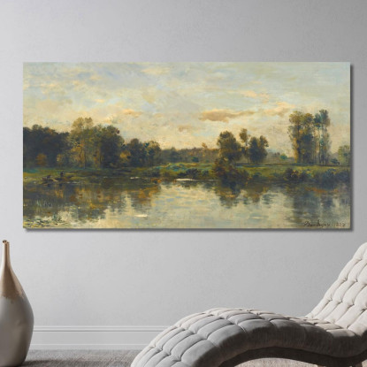 Sponde Del Fiume Charles François Daubigny cfd16 quadro stampato su tela