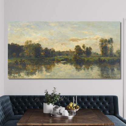 Sponde Del Fiume Charles François Daubigny cfd16 quadro stampato su tela