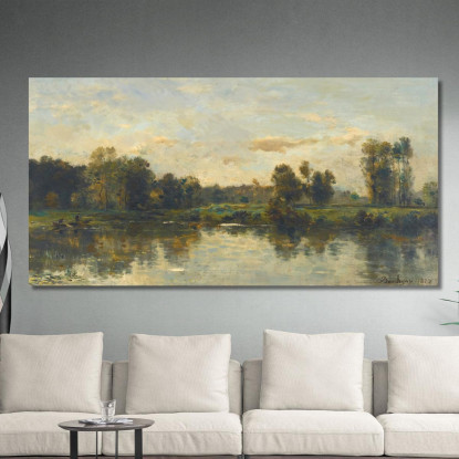 Sponde Del Fiume Charles François Daubigny cfd16 quadro stampato su tela