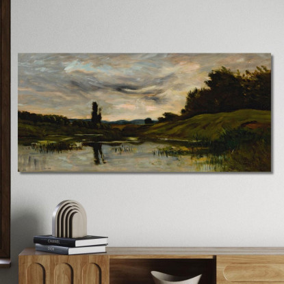 Tramonto Sul Fiume Charles François Daubigny cfd20 quadro stampato su tela
