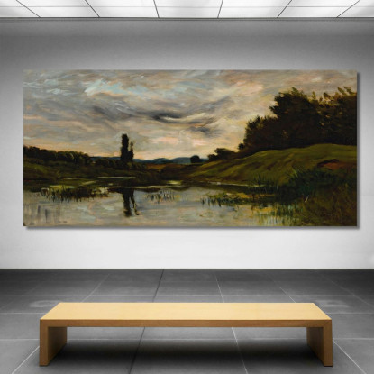 Tramonto Sul Fiume Charles François Daubigny cfd20 quadro stampato su tela