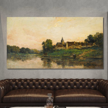 Lavandaia E Vaccara A Porte-Joie Charles François Daubigny cfd43 quadro stampato su tela