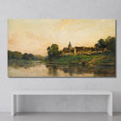 Lavandaia E Vaccara A Porte-Joie Charles François Daubigny cfd43 quadro stampato su tela