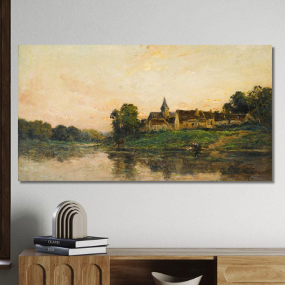 Lavandaia E Vaccara A Porte-Joie Charles François Daubigny cfd43 quadro stampato su tela