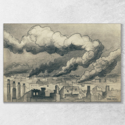 Città In Fiamme Di Stalingrado Karl Wiener kwn80 quadro stampato su tela