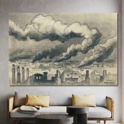 Città In Fiamme Di Stalingrado Karl Wiener kwn80 quadro stampato su tela