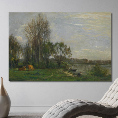 Le Sponde Dell'Oise Charles François Daubigny cfd47 quadro stampato su tela