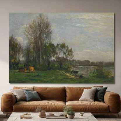 Le Sponde Dell'Oise Charles François Daubigny cfd47 quadro stampato su tela