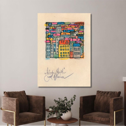 Città Colorata Karl Wiener kwn82 quadro stampato su tela