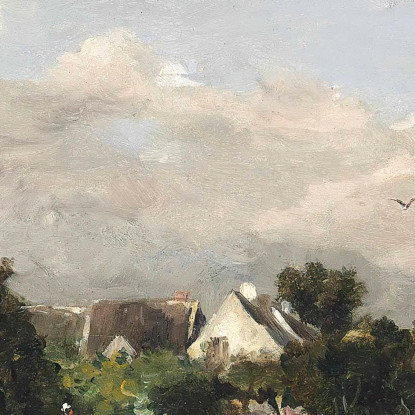 Contadina Presso Un Villaggio Charles François Daubigny cfd62 quadro stampato su tela