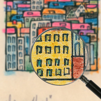 Città Colorata Karl Wiener kwn82 quadro stampato su tela