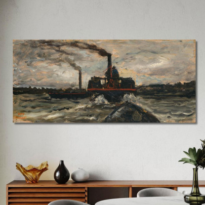 Barca Fluviale Charles François Daubigny cfd67 quadro stampato su tela