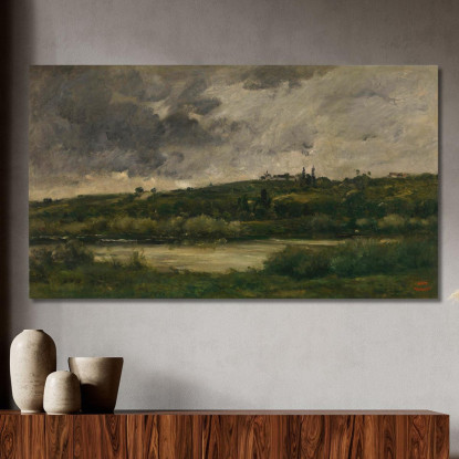 Paesaggio Fluviale Charles François Daubigny cfd68 quadro stampato su tela