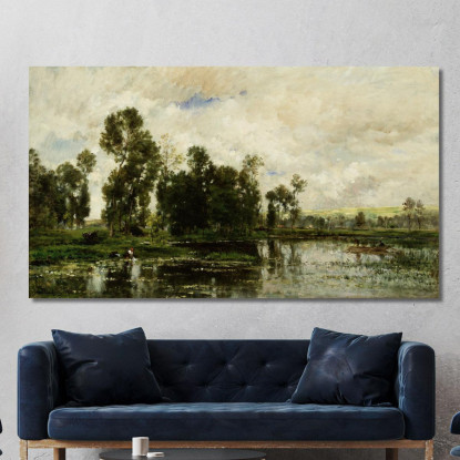 Il Bordo Dello Stagno Charles François Daubigny cfd80 quadro stampato su tela