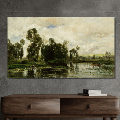 Il Bordo Dello Stagno Charles François Daubigny cfd80 quadro stampato su tela