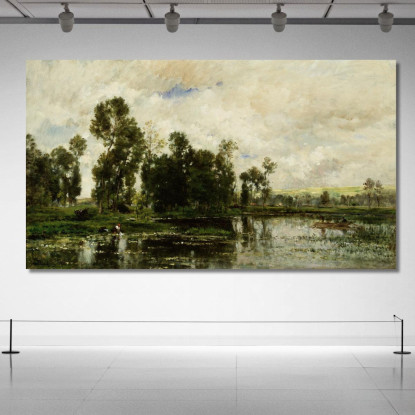 Il Bordo Dello Stagno Charles François Daubigny cfd80 quadro stampato su tela
