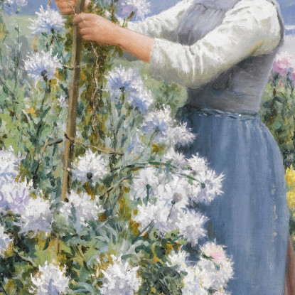 Crisantemi Daniel Ridgway Knight drk6 quadro stampato su tela