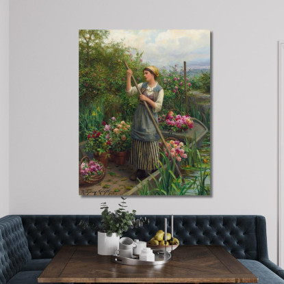 Raccolta Di Fiori Lungo Il Fiume Daniel Ridgway Knight drk9 quadro stampato su tela
