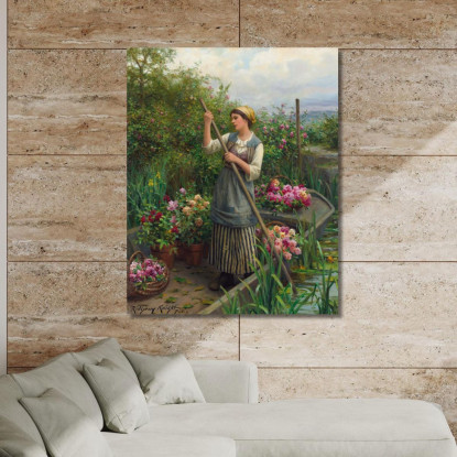 Raccolta Di Fiori Lungo Il Fiume Daniel Ridgway Knight drk9 quadro stampato su tela