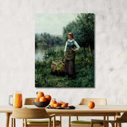 Ragazza Presso Un Ruscello Nelle Fiandre Daniel Ridgway Knight drk10 quadro stampato su tela