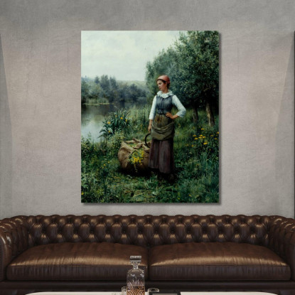Ragazza Presso Un Ruscello Nelle Fiandre Daniel Ridgway Knight drk10 quadro stampato su tela