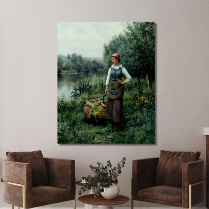 Ragazza Presso Un Ruscello Nelle Fiandre Daniel Ridgway Knight drk10 quadro stampato su tela
