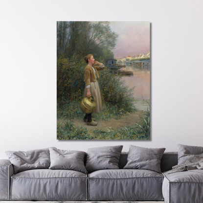 Ragazza Con Brocca D'Acqua Daniel Ridgway Knight drk11 quadro stampato su tela