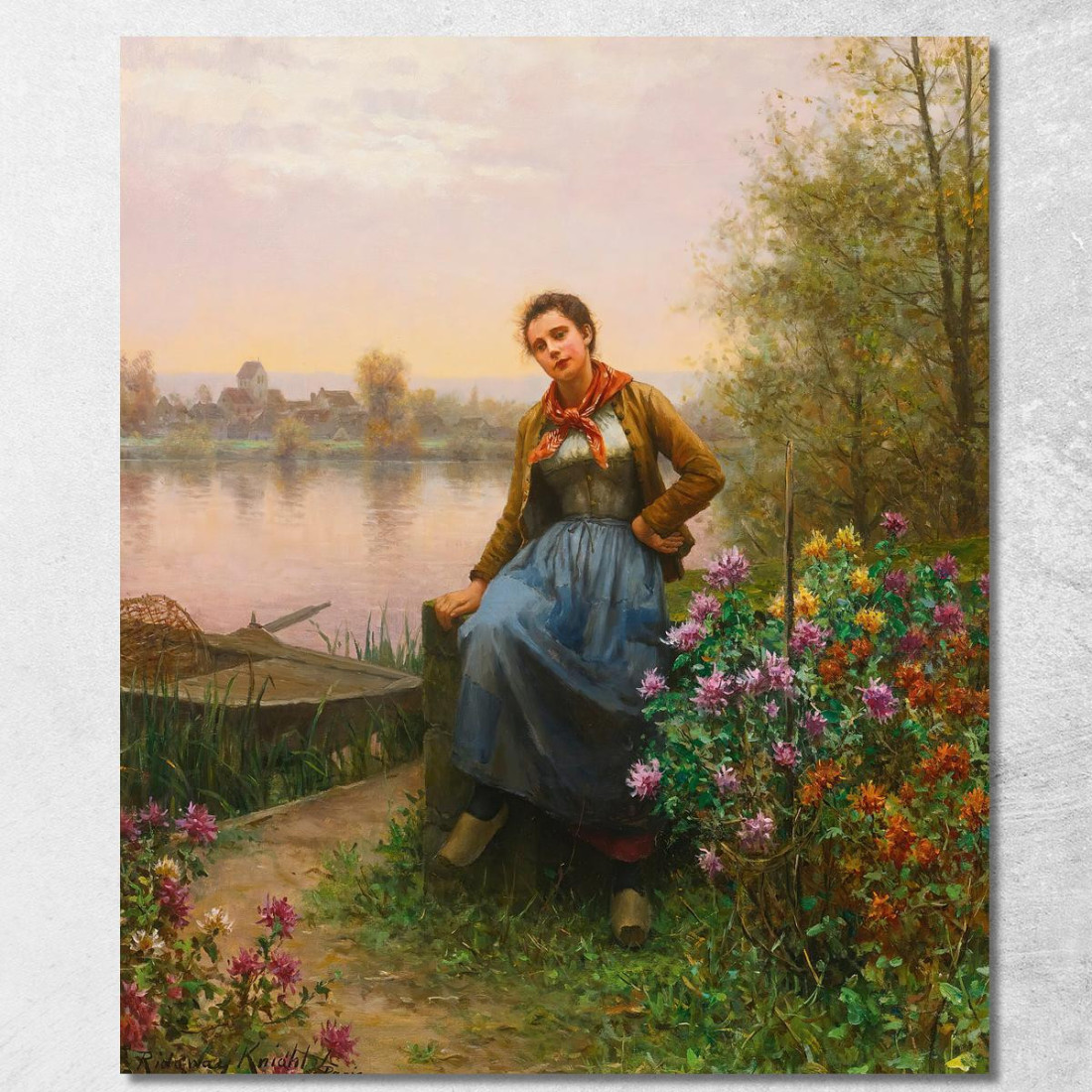 Sulla Riva Del Fiume Daniel Ridgway Knight drk19 quadro stampato su tela