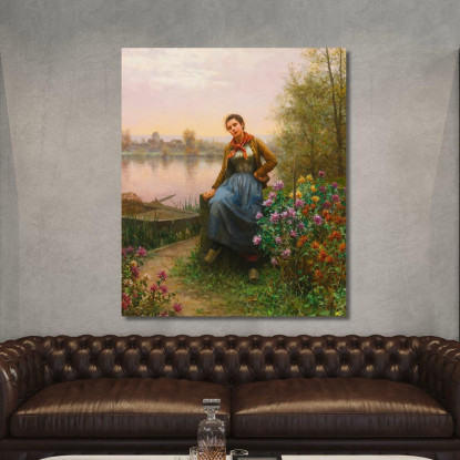 Sulla Riva Del Fiume Daniel Ridgway Knight drk19 quadro stampato su tela