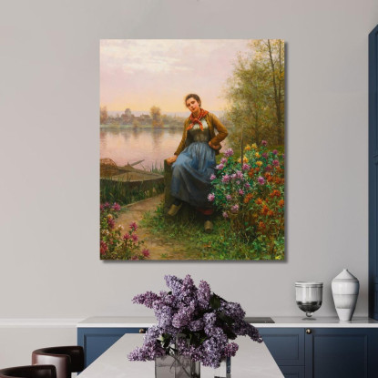 Sulla Riva Del Fiume Daniel Ridgway Knight drk19 quadro stampato su tela