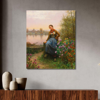 Sulla Riva Del Fiume Daniel Ridgway Knight drk19 quadro stampato su tela