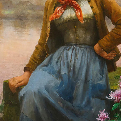 Sulla Riva Del Fiume Daniel Ridgway Knight drk19 quadro stampato su tela