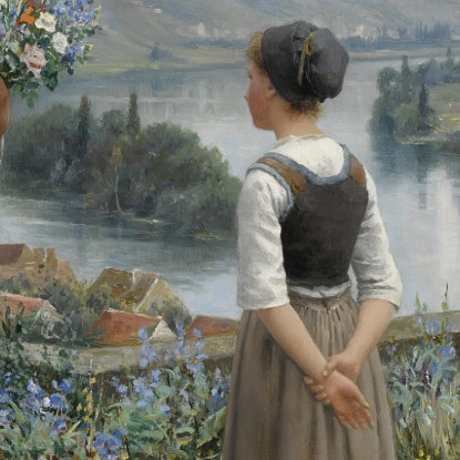 Raccolta Di Fiori Daniel Ridgway Knight drk20 quadro stampato su tela