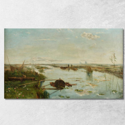Barche Sul Fiume Daniel Ridgway Knight drk22 quadro stampato su tela