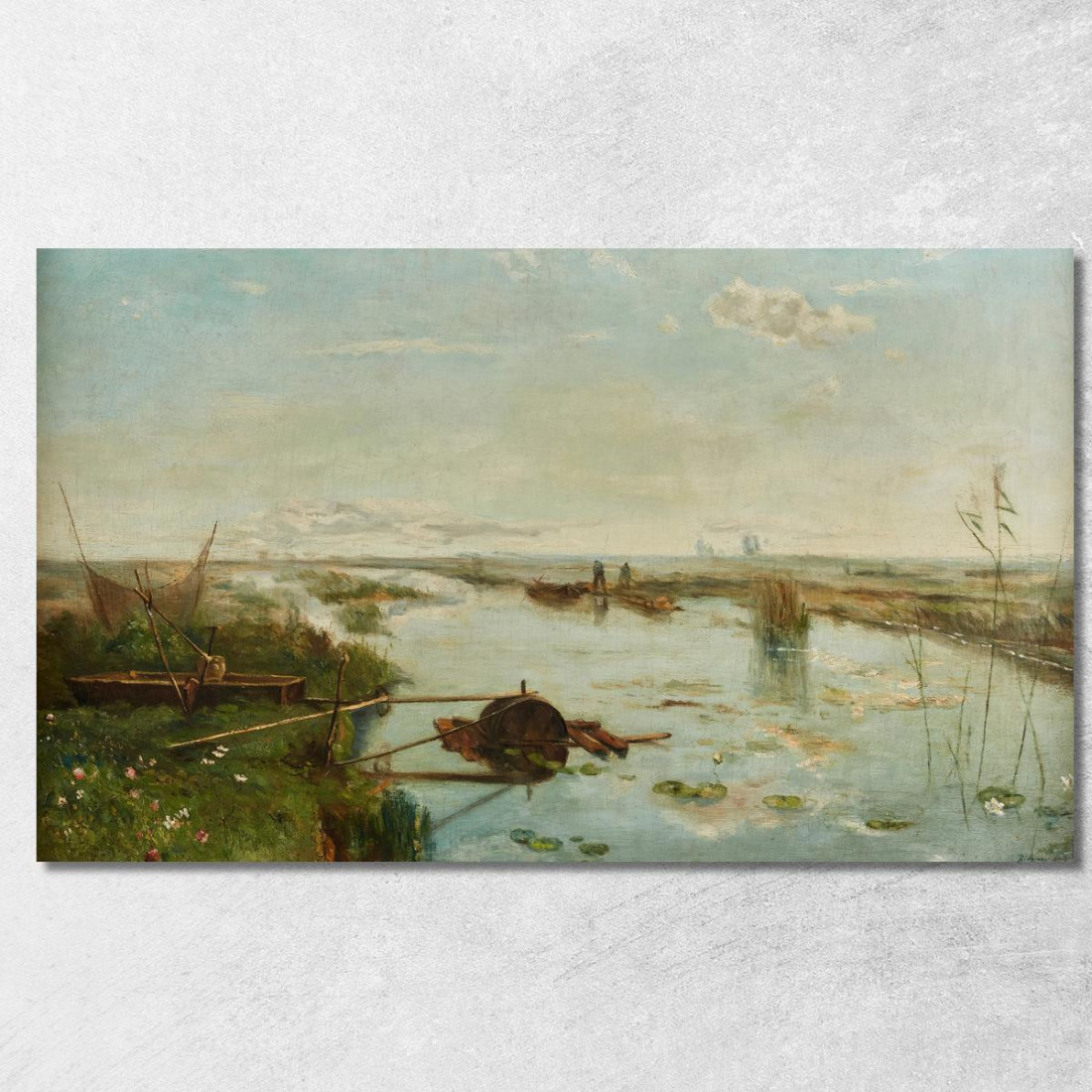 Barche Sul Fiume Daniel Ridgway Knight drk22 quadro stampato su tela